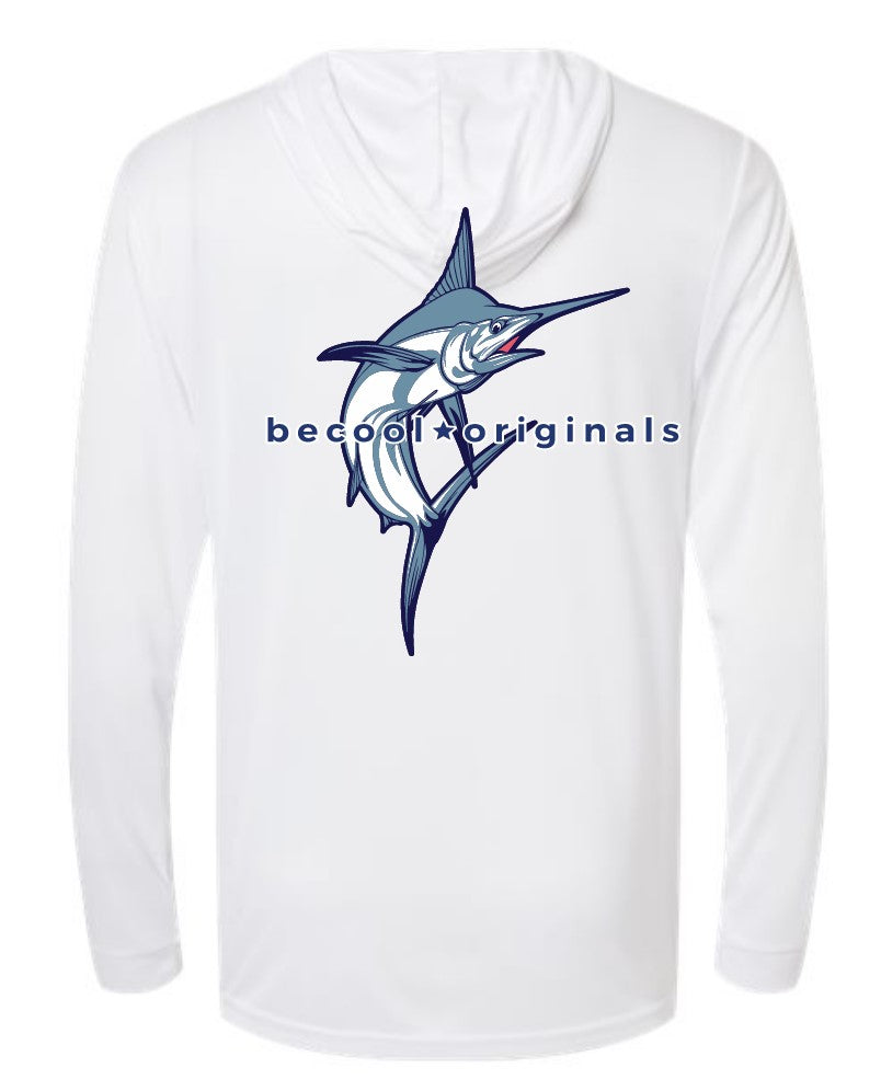 Marlin - hooded white long sleeve 90% SPF