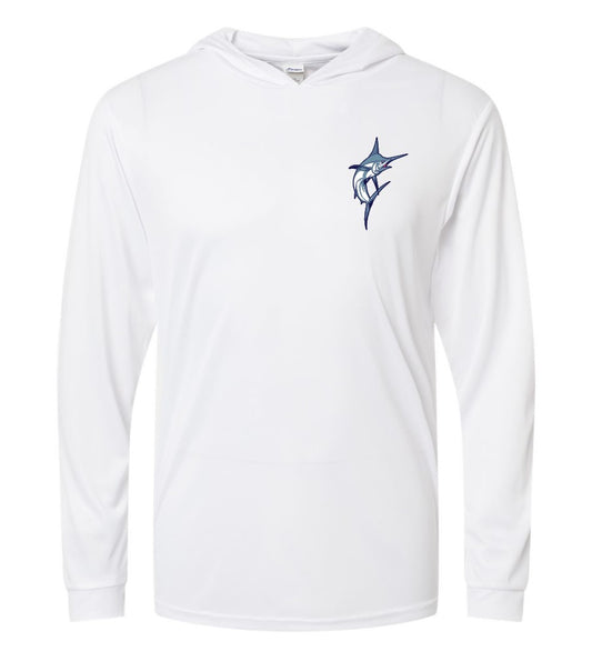 Marlin - hooded white long sleeve 90% SPF